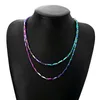 Stainless Steel Colorful Rice Shape Chains Necklace Link Chain Jewelry for Men and Women Jewelry Accessories