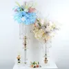 Upscale Wedding Decoration Table Centerpieces Gold Crystal Candlestick Flower Vase Rack For Birthday Party Home Decor