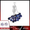 Broszki Leeker Shiny Blue Rhinestone Solid Syrenca Deer Flower Bról dla kobiet w stylu vintage pin biżuteria Girlowa dziewczyna ZD1 XS4