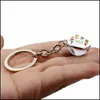 Principais an￩is felizs teatchers Dia Glass Cabochon Keychain Cartilheira Professora Bola de Time Doubledided Gem Key Ring Bolsa Hangs Jewelr Dhro8