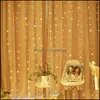 その他のイベントパーティー用品はカーテンストリングライトフラッシュガーランドの素朴な結婚式のパーティー装飾テーブルブライダルシャワーバチェロレットdhlob