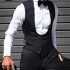 Mens Vests Black Vest Wedding Groom Tuxedo Slim Solid Color Fashion Waistcoat 221117