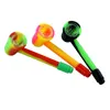 Latest Colorful Silicone Mini Pipes Herb Tobacco Glass Porous Filter Bowl Portable Handpipes Innovative Design Smoking Cigarette Holder Mouthpiece Tube DHL