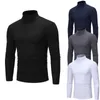 T-shirts pour hommes Hiver Automne Hommes Thermique Coton Turtle Neck Pull Basic Tee Stretch Crew T-shirt de haute qualité 221117