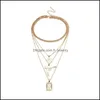 Naszyjniki wiszące krzyżowe Naszyjnik Sier złote łańcuchy mtilayer Choker Kobiety biżuteria biżuteria prezent upuszczony Dostawa naszyjniki wisiorki dhww1