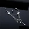 Body Arts Dangle Chain Belly Button Rings Clear Cz Navel Ring 316L Stainless Steel Round Zircon Body Piercing Jewelry Drop Delivery Dhmpd