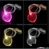 Party Decoration LED Illuminate Necklace Flash Akrylh￤nge Party Decoration Supplies Dance Power Persistence Plastic Colorf Musi DHK59