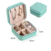 Jewelly Box Earrings Ring Jewelry Storages Boxes Portable PU Leather Single-layer Travel Organizer Necklace Holder Zipper Storage Jewelry Display Case BC176