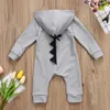 Rompers Citgeett Spring Born Baby Boy девочка костюм динозавр на молнии с длинными рукавами для рукава с капюшоном осенняя одежда 024M 221117