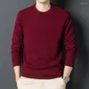 Men's Sweaters 2022 Men's Wool Autumn & Winter Cashmere Jumper Male Solid Color O-Neck Knitwear Long Sleeve Sweater Pullovers