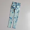 Yoga Tenues High Waist Yoga Pantalons Tie Dyed Women Sports Leggings Fitness Solid Athletic Long Colls Gym Running Panthers Girls Pants T220930