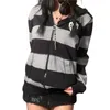 Women's Jackets Stripe Hoodie 2000s Aesthetic Grunge Fairy Core Long Sleeve Tops y2k Women Sweatshirt with Pockets Kawaii Harajuku Coat Jacket T221105
