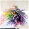 Fleurs décoratives couronnes artificielles floraison romantique pnce lavande fausse fleurs de soie de mariage fête à la maison faveur décorations simatio dhtan