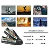 män kvinnor diy anpassade skor låg topp canvas skateboard sneakers trippel svart anpassning uv tryck sport sneakers houzi 165-34