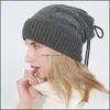 Gorro/caveira tampas mtifunction dstring chapéu pescoço lã de lã forrada de inverno gorro skl de pescoço para mulheres entrega de gotas fash dh0sp