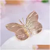 Spille Spille Spille Spille Madrry Luxury Butterfly Shape Crystal Animal Spilla Gioielli Donna Uomo Suit Maglione Sciarpa Borsa Party Acce Dheoc