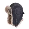 Bomber Hoeden Kunstleer Bont Mannen Winter Warm Pluche Oorklep Women039s Russische Ushanka Trapper Hoed Aviator Trooper Sneeuw Ski Caps 6669405