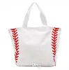 Baseball Handtaschen Eur Große Kapazität Sport Canvas Tasche Mädchen Tragetaschen Gelb Weiß Handtaschen Team Spieler Zubehör C1122