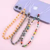 1 PC Mobiele Telefoon Riemen Charms 12 Kleuren Mode Kristal Kraal Riem voor Vrouwen Meisje Mobiele Ketting Anti-verloren Lanyard Telefoon Sieraden Accessoires