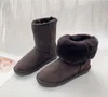 Australia Classic Warm Boots Damen Mini Half Snow Boot GS 585401 Winter Vollfell Flauschiger pelziger Satin Stiefeletten Booties Hausschuhe Damen