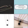 Collares pendientes Mtilayer Collar de piedra de lava negra Grano de roca Difusor de aceite esencial Colgantes Gargantillas Joyería de moda para mujer Drop De Dhdvo