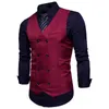 Herrenwesten Markenkleid für Männer Casual Slim Fit Anzugweste Zweireiher Weste Gilet Homme Formale Businessjacke XXL 221118