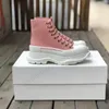 Designer Boots Fashion Casual Shoes Tread Slick Canvas Sneaker Platform Shoes High Triple White Royal Pale Pink Red Women 34-45