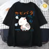 Men's T Shirts Capybaras Clothing Summer Top Male Streetwear Funny White Shirt T-shirt Tees Manga Anime