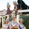 Boinas 3pcs/set retro estilo ocidental homem homem chapéu de cowboy cow vaca tampa de tampa de coração de coração quadrado sharf halloween party cosplay suporte