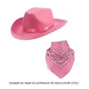 Berets Solid Color Cowboy Hats Face Cover For Women Men Thick Fabric Hat With Brim The West Jazz Felt Cosplay Tools