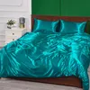 Bedding sets Luxury Sets Solid Color Bed Cover Imitation Silk Duvet Soft Single Queen King Size Quilt 221117