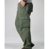 Herenbroek mannen vracht losse flodderige casual zakken militaire tactische outdiner rechte broek streetwear broek groot formaat 42 44