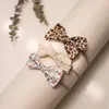 Hårtillbehör Baby Girl Bow Bands Set Turban Cute Print Elastic Pannband för född headwrap Tollder -gåvor