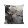 Pillow Large Luxurious Abstraction Throw Case Geometry Fluid Art Black And Gold Decoration Covers Living Room Child