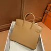 Birkinbag Bag Aabkin Home Bags Оригинальные кожа Pure Pure Package Wax Tride Sewing Biscuit Gold Button Women Ayw M95O