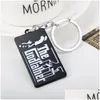 Keychains Lanyards The Godfather Tag Pendant Keychain Charm smycken Metal Keyring Key Holder for Fathers Day Gift Souvenir Trinket DHVSJ