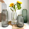 Vasi di lusso vintage a strisce vaso di vetro linea oro composizione floreale casa soggiorno bottiglie da tavolo trasparenti decorazioni per feste 221118