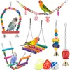 Andra husdjurstillbehör 11 PCS Bird Parakeet Toy Swing Hanging Standing Chewing Hammock Climbing Ladder Cage Colorful S 221114
