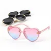 Acessórios de cabelo lindos óculos de sol infantis óculos de coração lentes de gradiente de cor clara óculos UV400 para bebês de 3 a 8 anos
