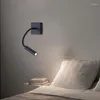 Wall Lamp Modern Led With Spotlight Lights Bedroom Study Reading Adjustable Hose Bedside Nordic Decorative Lighting