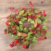 Decorative Flowers 2 Sizes Excellent Xmas Rattan Wreath Pendants Bright-colored Christmas Ornament Delicate Home Decor