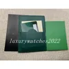 Usine fournisseur vert marque boîtes originales papiers cadeaux montres boîte en cuir sac livret carte pour 116610 116660 116710 116613 116503135