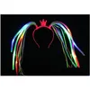 Cappelli da festa Flash Led Noodle Fascia Party Rave Costume Fancy Dress Lampeggiante Trecce luminose Corona Fascia per capelli Fasce Natale Fest Dhvdd