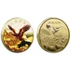 Pièce de monnaie porte-bonheur, symbole d'aigle, mascotte commémorative pour la chance, la richesse, pièces d'or colorées, souvenirs de Collection, cadeaux, 2023