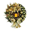 Dekorative Blumen Girlande Dekorationen Ornamente mit Lichtern Weihnachtskranz für Haustür Wand Weihnachten