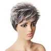 Женские парики Star Fashion Gradient смешанный цвет короткие вьющиеся волосы с высокой температурой шелк