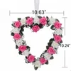 Fleurs décoratives couronnes coeur en forme de porte rose mur suspendu garland rêve de rêve décoration de mariage américain lien nécessités quotidiennes 221118