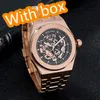 U1NEW Men watch automatic mechanical hollow watches classic style 42mm full stainless steel 5 ATM waterproof sapphire super luminous