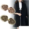 Pins Brooches Pins Brooches Retro Plating Fashion Duckbill Buckle Clothing Decor Chain Cardigan Clip Sweater Blouse Decoration Broo Dhcej