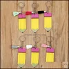 Feest gunst gepersonaliseerd potlood sleutelhanger feest voorstander van doe -het -zelf lege acryl sleutelring met tassel creatieve rugzak hangende hanger drop d dh7z9